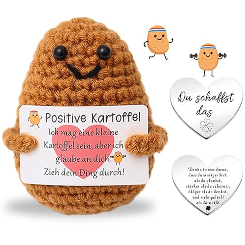 Lucktao Positive Potato,Positive kartoffel,Creative Knitted Wool Potato Doll,Pocket Hug Glücksbringer,Positive kartoffel deutsch,Glückskartoffel,Geschenkideen für Frau,Gifts for Girlfriend,Boyfriend von Lucktao