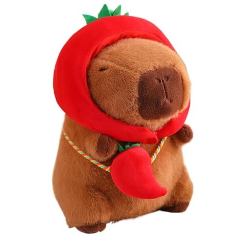 Capybara Kuscheltier, 28 Cm Capybara Plüschtier Wasserschwein Kuscheltier Stofftier Capybara, Kuscheltierpuppe Mit Weichem Gemüsemotiv Plüschtier Wasserschwein Kuscheltier Stofftier Plüschtier von Luckxing