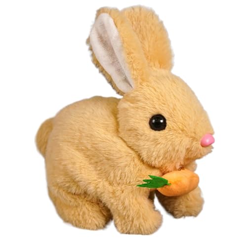 Interaktives Kaninchen Spielzeug, Ostergeschenke Kinder Hüpfendes Kaninchen, Interaktives Plüsch HaseSpielzeug Mit Geräuschen, Zuckt Die Nase Und Wackelt, HasenKuscheltiere, Osterhase Plüschtier von Luckxing