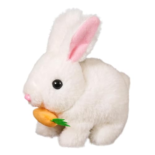 Interaktives Kaninchen Spielzeug, Ostergeschenke Kinder Hüpfendes Kaninchen, Interaktives Plüsch HaseSpielzeug Mit Geräuschen, Zuckt Die Nase Und Wackelt, HasenKuscheltiere, Osterhase Plüschtier von Luckxing