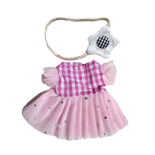 Kinderpuppenkleidung, 20 cm Plüschpuppenkleidungskleid, Bunte Kinderpuppen-Outfits für 7-Zoll-Puppen, Weiche, gefüllte Anziehpuppen-Accessoires-Outfits für kleine Mädchen zum von Luckxing