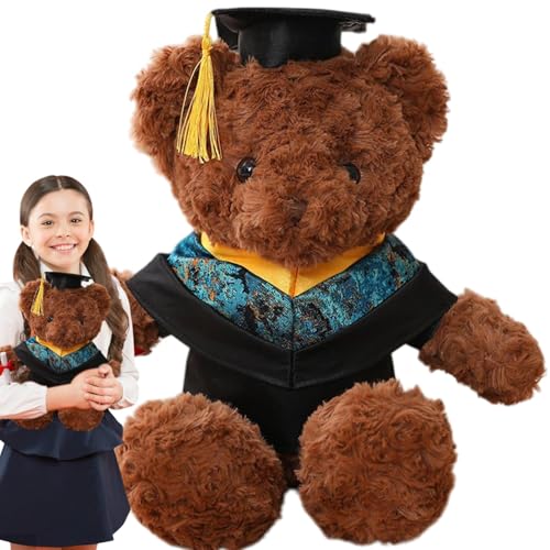 Luckxing Abschlussgefüllter Tier, Abschlussplüsch - Nettes Wurfkissen für Kinder - Graduation Bear Plüschpuppe mit Kleidung und Naptime Stofftier für eine Freundin Home School Party von Luckxing