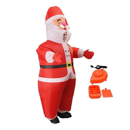 Luckxing Aufblasbares Weihnachtsmann-Kostüm für Weihnachten, aufblasbare Weihnachtsmann-Kostüme | Unisex-Weihnachtskostüm für Erwachsene | Weihnachts-Outfit, aufblasbare Weihnachts-Requisiten für von Luckxing