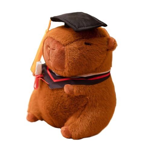 Luckxing Capybara Plüschtier, Niedliche Capybara Kuscheltier Capybara Kuscheltiere Plüschtier Mit Abschlussmütze Capybara PlushiePuppen Niedlichen Capybara PlushiesPuppe Für Home Deko Kinder von Luckxing