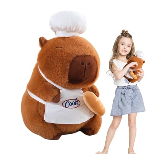 Luckxing Gefüllter Capybara-Plüsch, Capybara-Spielzeugplüsch | Entzückendes Chef Dressup Capybara Plüschkissen,13-Zoll-Plüschkissen Capybara-Spielzeug, weiche Tiere für Kinder und Sammler von Luckxing