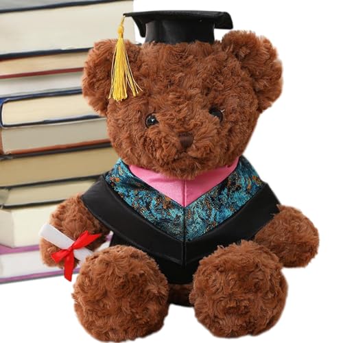 Luckxing Stopfer Abschlussbär, Abschlussbär | Nettes Wurfkissen für Kinder | Graduation Bear Plüschpuppe mit Kleidung und Naptime Stofftier für eine Freundin Home School Party von Luckxing