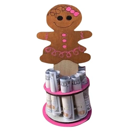 Luckxing Weihnachts-Geldhalter aus Holz für Bargeld,Weihnachts-Geldhalter aus Holz, Weihnachtsgeldbaum Doppelschicht, Weihnachts-Geldhalter für Bargeld, mehrere Löcher, bunter Geldhalter zum von Luckxing