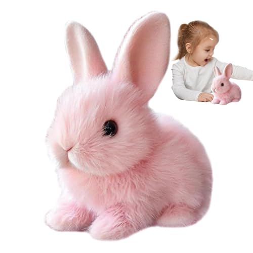 Realistischer interaktiver Bunny Plüsch, realistischer interaktiver,Gefüllte interaktive Plüschfiguren Spielzeug - Elektronisches Haustier Realistisches Kaninchen, Springen, Zucken und von Luckxing