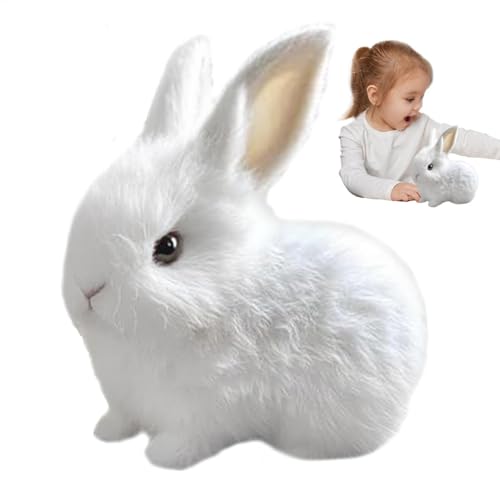 Realistischer interaktiver Bunny Plüsch, realistischer interaktiver,Interaktive gefüllte plüsch -Figurenspielzeug - Elektronisches Haustier Realistisches Kaninchen, Springen, Zucken und von Luckxing