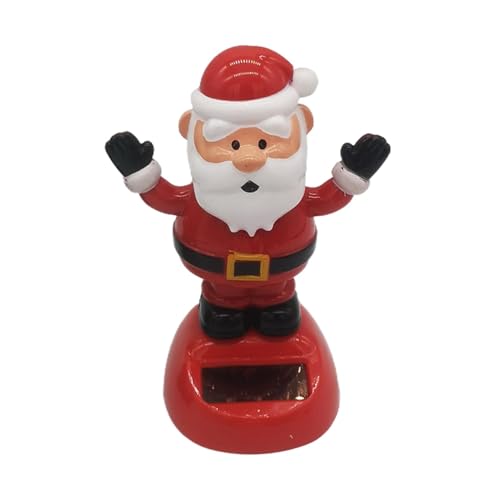 Wackelfigur Solar Weihnachtsfigur Weihnachtsthema Solarbetriebener Schwingender Weihnachtsmann, Weihnachtsmann//Weihnachtsbaum/Elch Tanzende Figur Spielzeug Für Zuhause Büro Dekoration von Luckxing