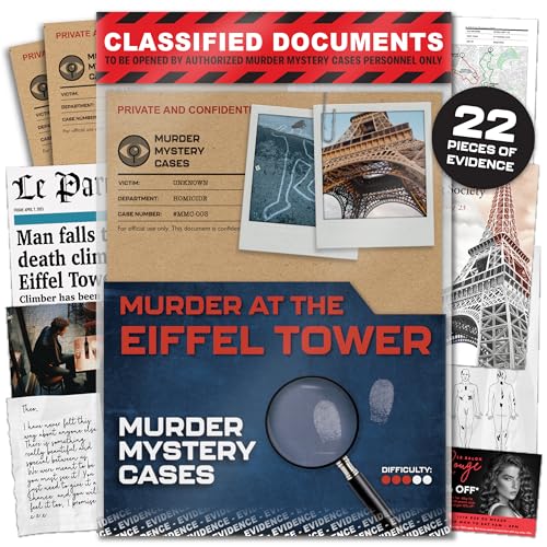 Engaging Unsolved Murder Mystery Game - Murder at the Eiffel Tower - Aufregendes Escape Room Spiel für Erwachsene mit faszinierender Mord-Rätsel-Falldatei - Detektivspiele, Kriminalitätslösung, von Lucky Egg