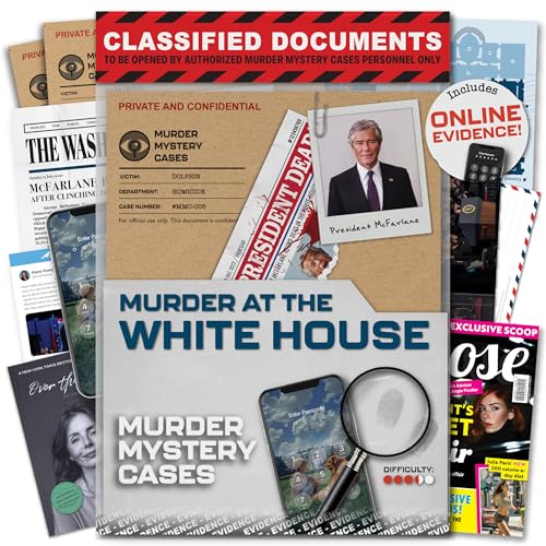 Murder Mystery Cases - Murder at The White House - Unsolved Murder Mystery Games for Adults - Escape Room Game w/Intriguing Cold Case File - Detective Games, Crime Solving, Mystery Game Fun von Lucky Egg