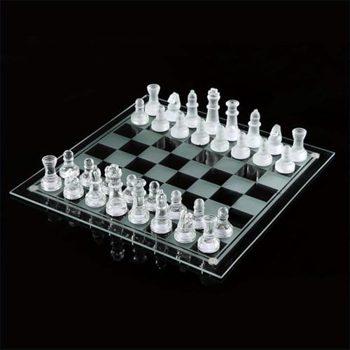 Elegantes 25,4 cm Glasschach-Set – Brettspiel in Premium-Qualität für alle Altersgruppen, ideales Geschenk für Schachliebhaber & stilvolle Wohnkultur von LuckyWish