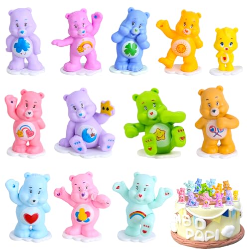 Bärchen Tortendeko Mini Figuren Set- 12 Stück Bär Doll Cupcake Torten Party Figur Deko Cake Topper Kuchendeko Kindergeburtstag Kuchen Ornament Birthday Geburtstag Deko für Kinder Dekoration Supplies von Luclay