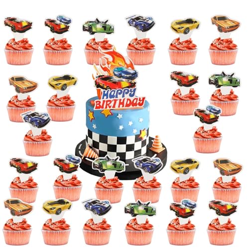 Tortendeko Jungen Car- Hot Whels Kuchen Deko Kindergeburtstag Rennwagen Tortendeko Auto Sportwagen Cake Topper Set Happy Birthday Cupcake Topper für Kinder Geburtstag Party Kuchen Dekoration Supplies Tortendeko Jungen Car- Hot Whels Kuchen Deko Kindergeburtstag Rennwagen Tortendeko Auto Sportwagen Cake Topper Set Happy Birthday Cupcake Topper für Kinder Geburtstag Party Kuchen Dekoration Supplies von Luclay