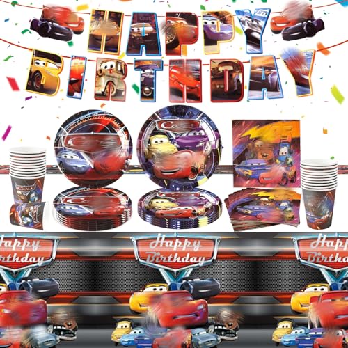 Car Geburtstagdeko Auto Partygeschirr Set Junge-52Pcs Rennauto Pappteller Tischdecke Happy Birthday Banner Kindergeburtstag Geburtstagsdeko Geschirr Teller Servietten Tassen Party Tableware Supplies Car Geburtstagdeko Auto Partygeschirr Set Junge-52Pcs Rennauto Pappteller Tischdecke Happy Birthday Banner Kindergeburtstag Geburtstagsdeko Geschirr Teller Servietten Tassen Party Tableware Supplies von Luclay