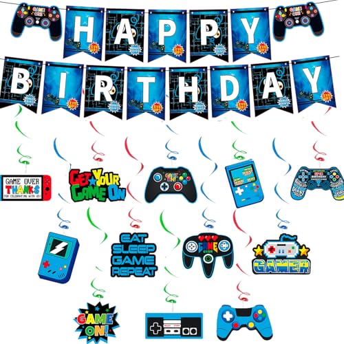 Game Geburtstagsdeko- Gamer Bunting Girlande Hängende Dekoration, Videospiel Geburtstagsparty Deko Happy Birthday Banner Deko, Geburtstag Banner Deko für Gaming Thema Kindergeburtstag Party Supplies Game Geburtstagsdeko- Gamer Bunting Girlande Hängende Dekoration, Videospiel Geburtstagsparty Deko Happy Birthday Banner Deko, Geburtstag Banner Deko für Gaming Thema Kindergeburtstag Party Supplies von Luclay