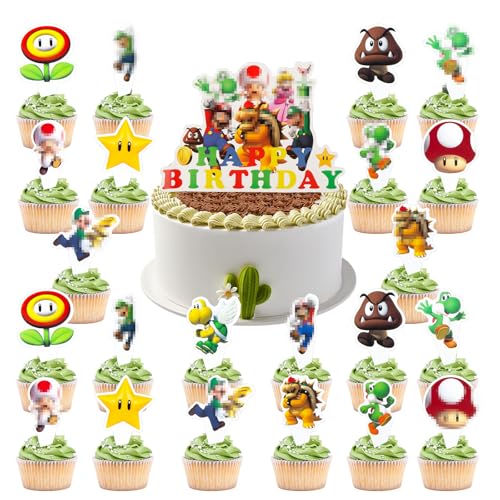 Tortendeko Kinder Kuchen Deko- Bros Kindergeburtstag Tortendeko Cartoon Cake Topper Set Happy Birthday Cupcake Topper für Jungen Mädchen Geburtstag Party Kuchen Figuren DIY Torten Dekoration Supplies Tortendeko Kinder Kuchen Deko- Bros Kindergeburtstag Tortendeko Cartoon Cake Topper Set Happy Birthday Cupcake Topper für Jungen Mädchen Geburtstag Party Kuchen Figuren DIY Torten Dekoration Supplies von Luclay