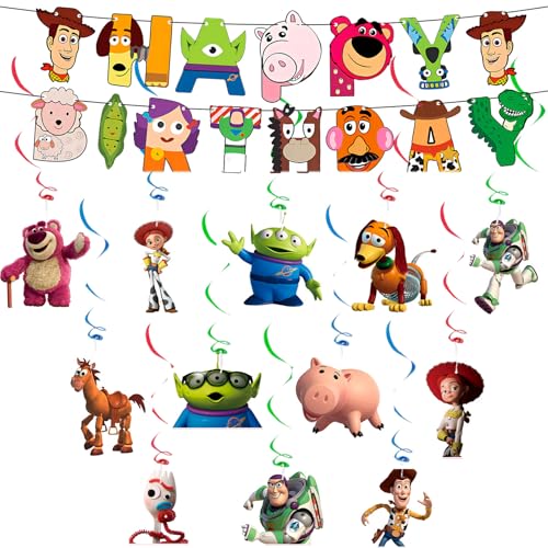 Toy Inspired Story Geburtstagsdeko- Bunting Girlande Hängende Dekoration-Geburtstagsparty Deko Happy Birthday Banner Deko, Gute zum Geburtstag Banner Deko für Toy Thema Kindergeburtstag Party Supplies Toy Inspired Story Geburtstagsdeko- Bunting Girlande Hängende Dekoration-Geburtstagsparty Deko Happy Birthday Banner Deko, Gute zum Geburtstag Banner Deko für Toy Thema Kindergeburtstag Party Supplies von Luclay