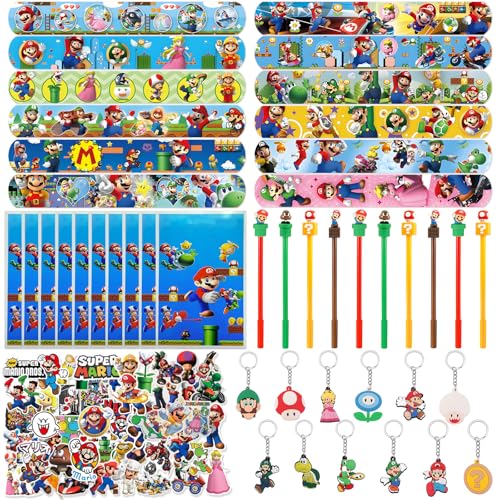 94Pcs Party Mitgebsel Kindergeburtstag Spielzeug Set mit 50 Aufkleber 12 Schlüsselanhänger 10 Geschenktüten 12 Schnapparmband 10 Gel Stift Mitbringsel Geschenk Kinder Party Zubehör Geburtstag Deko 94Pcs Party Mitgebsel Kindergeburtstag Spielzeug Set mit 50 Aufkleber 12 Schlüsselanhänger 10 Geschenktüten 12 Schnapparmband 10 Gel Stift Mitbringsel Geschenk Kinder Party Zubehör Geburtstag Deko von Luclay