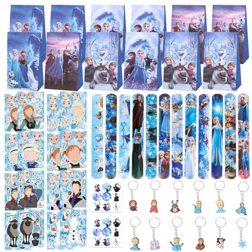 Party Mitgebsel Kindergeburtstag Set- Fro-zen Geburtstagsdeko Prinzessin Geburtstag Party Geschenke Eiskönigin Schnapparmband Kinder Aufkleber Schlüsselanhänger Geschenktüte Gastgeschenke für Mädchen Party Mitgebsel Kindergeburtstag Set- Fro-zen Geburtstagsdeko Prinzessin Geburtstag Party Geschenke Eiskönigin Schnapparmband Kinder Aufkleber Schlüsselanhänger Geschenktüte Gastgeschenke für Mädchen von Luclay