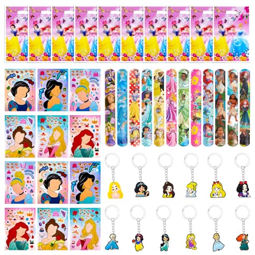 Princess Party Mitgebsel Kindergeburtstag Set- Rosa Party Geschenke Mitbringsel Party Favor Spielzeug mit Schnapparmband Abzeichen Geschenktüten Aufkleber Ostergeschenke Füllstoffe für Mädchen Jungen von Luclay