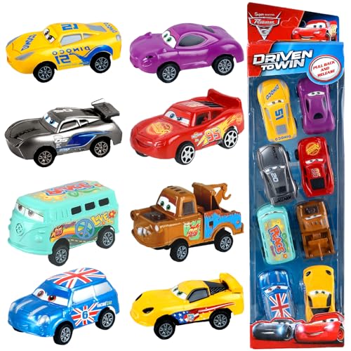 Spielzeugauto Lightning Cars Autos Set- 8 Stück Mc- Queen Spielzeug für Kinder Metall Kinder Mini Die Cast Modellauto Mini Cars Spielzeug Kleine Fahrzeuge Car Toys als Geburtstag Weihnachten Geschenke von Luclay