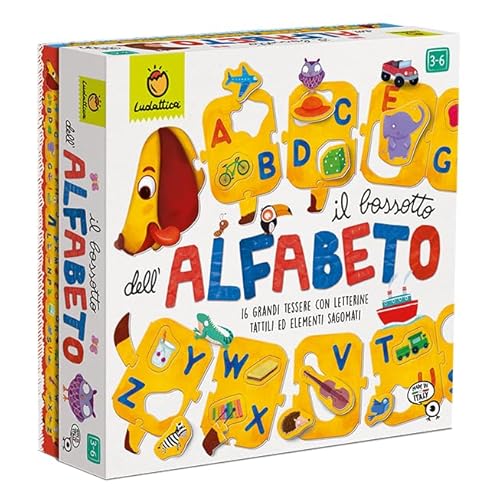 Ludattica - Der Alphabet-Dackel | Lernspiel für Kinder 3 Jahre | Lernen Sie das Alphabet mit taktilen Buchstaben | Made in Italy von Ludattica