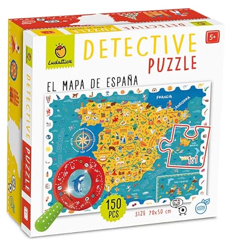 Ludattica - Detective Puzzle-Karte von Spanien für Kinder, mehrfarbig (22181) von Ludattica