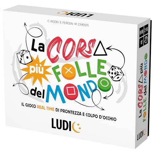 Ludic Das verrückteste Rennen der Welt Das Spiel Real Time für Wachsamkeit und Augenblick IT59124 Gesellschaftsspiel für die Familie für 4-8 Spieler Made in Italy von Ludic