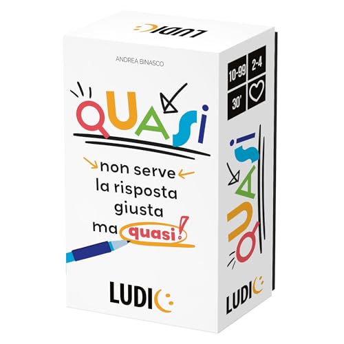 Ludic Fast kein Bedarf für die richtige Antwort… Aber Fast! IT59995 Gesellschaftsspiel für die Familie für 2-4 Spieler Made in Italy von Ludic