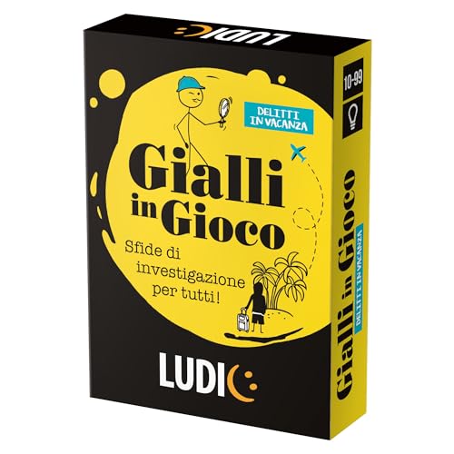 Ludic Gelbe im Spiel Verbrechen im Urlaub Ermittlung Herausforderungen für alle IT58790 Gesellschaftsspiel Größe Reise für 2+ Spieler von Ludic