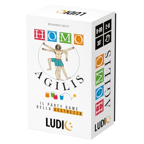 Ludic Homo Agilis Das Partyspiel der Geschicklichkeit IT59988 Gesellschaftsspiel für die Familie für 2-8 Spieler Made in Italy von Ludic