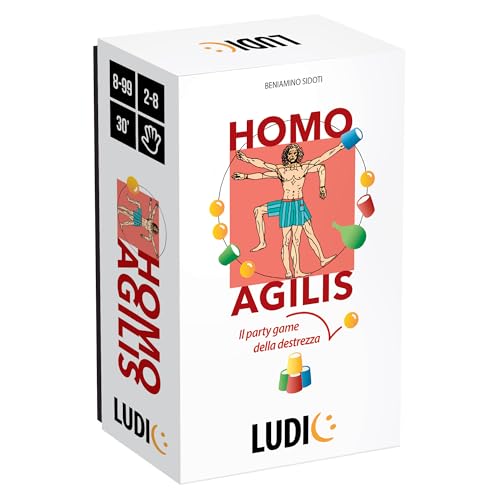 Ludic Homo Agilis Das Partyspiel der Geschicklichkeit IT59988 Gesellschaftsspiel für die Familie für 2-8 Spieler Made in Italy von Ludic