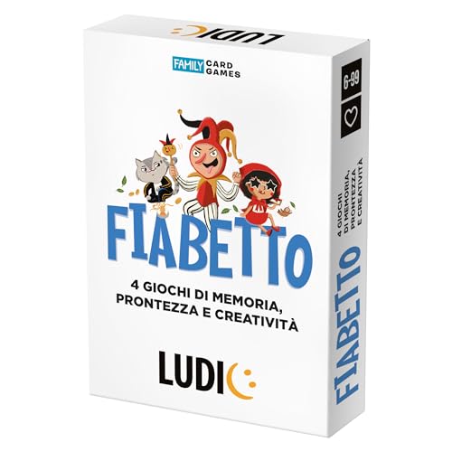 Ludic Fiabetto 4 Spiele di Memoria, Bereitschaft und Kreativität IT58813 Gesellschaftsspiel Format Reise für 2 Spieler von Ludic