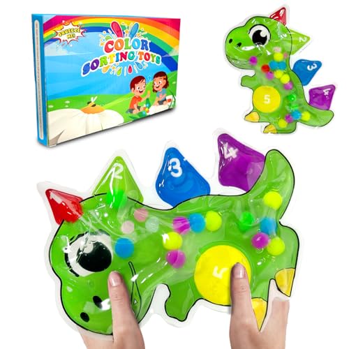 Ludihive Sensorisches Spielzeug, Farblich Passendes Feinmotorikspielzeug für Kleinkinder, Farbsortierspielzeug, Autismus Spielzeug Squeezable Fidget Spiel für ADHS und Autismus(Dinosaurier) von Ludihive