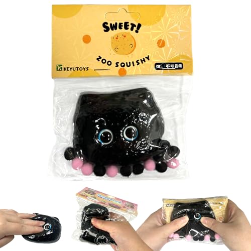 Squishy, 1 Stück Squishy Toy Schwarze Perserkatze, Antistress Spielzeug Schwarze Katze mit großen Augen, Squeeze Spielzeug, Kawaii Stress Squeeze Toy Geeignet für Kinder und Erwachsene von Ludihive