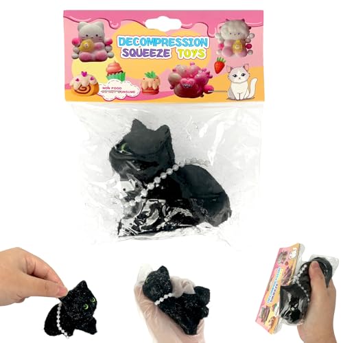 Taba Squishy, 1 Stück Squishy Toy Schwarze Perserkatze, Antistress Spielzeug, Squeeze Spielzeug, Kawaii Stress Squeeze Toy Geeignet für Kinder und Erwachsene von Ludihive