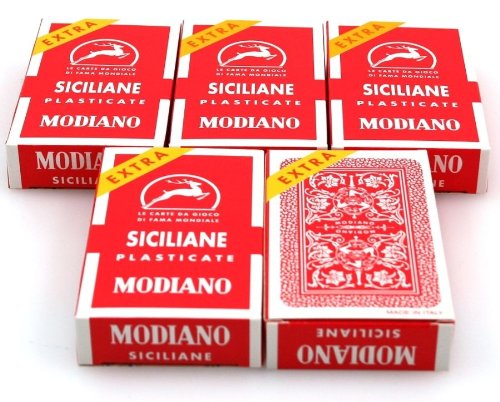 Ludomax Fünferpaket Siciliane Spielkarten, SUPER von Modiano - Scopa/Briscola von Ludomax