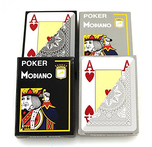 Ludomax 4X Poker 4J Gray und Black von MODIANO, 100% Plastic Casino Pokerkarten von Ludomax