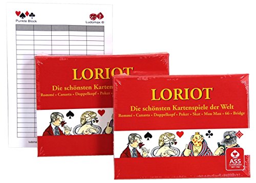 Ludomax Loriot Spielkarten Rommé, Doppelpack von Ass im Set Block von Ludomax