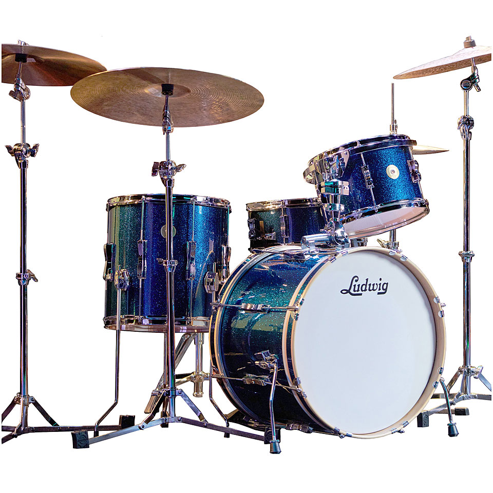 Ludwig Continental Club 20" Blue Sparkle Shell Set Schlagzeug von Ludwig