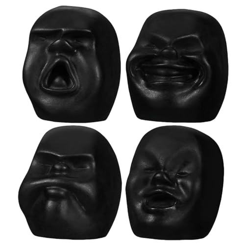 Lueear Emotionsbälle mit menschlichem Gesicht, lustige Stressbälle für Erwachsene - 4 Stück entspannende Quetschbälle, lustiger Gesichtswechsler - Dehnbares Fidget-Squeeze-Spielzeug, kleine seltsame von Lueear
