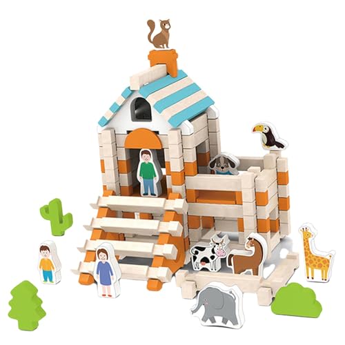 Lueear Friends Hausbauset,Hausbauset - Architektur-Bausatz | Kleine Blockbausätze, Spielzeug-Konstruktionsmodell-Set, kreatives Lernspiel für Kinder von Lueear
