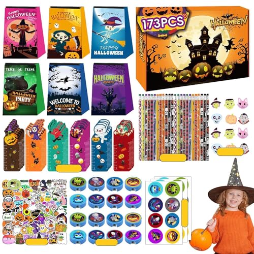 Lueear Halloween-Spielzeug-Partyzubehör – Halloween-Spielzeug-Sortiment für Kinder, , Mädchen, Halloween-Spielzeug für Kinder, Halloween-Partyzubehör, Leckerei-Taschen, von Lueear