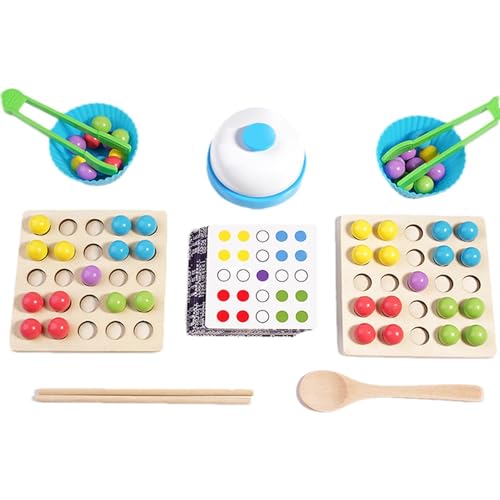 Lueear Perlenzähl-Matching-Spiel, Zählspielzeug für Kinder,Farbsortierspiel aus Holzperlen - Puzzle-Erleuchtungs-Frühpädagogisches Spielzeug für draußen, zu Hause, in der Schule und auf Reisen von Lueear