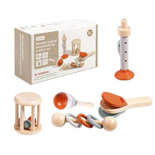 Baby-Musikinstrumente, Kleinkinder Musikinstrumente Spielzeug, Baby Montessori hölzerne Musikspielzeug für Kleinkinder 3-6 Jahre alt Kinder Percussion Instruments Weihnachten Geburtstag Geschenk von Lueirltoy