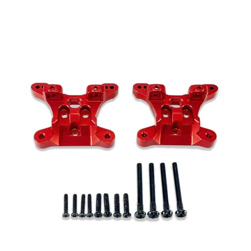 Luejnbogty Universal-Stoßdämpferhalterung Aus Aluminiumlegierung Vorne und Hinten für SCY1/16 16101 16102 16103 16101PRO RC-Auto-Upgrade-Teile, Rot von Luejnbogty