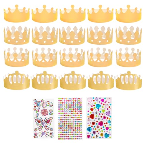20 Stück Goldenen Papierkronen Geburtstagskrone Partyhüte Kindergeburtstag Basteln, mit 3 Blätter Strasssticker DIY Kronen Basteln Kindergeburtstag für Prinz Prinzessin Erwachsene Geburtstags Party 20 Stück Goldenen Papierkronen Geburtstagskrone Partyhüte Kindergeburtstag Basteln, mit 3 Blätter Strasssticker DIY Kronen Basteln Kindergeburtstag für Prinz Prinzessin Erwachsene Geburtstags Party von Lufdegim