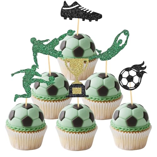 24 Stück Fußball Deko Geburtstag, Fussball Cupcake Topper Muffin Deko Tortendeko Fussball Kuchen Party Dekoration Fußball Fan Party Jungen Geburtstag Mitgebsel 24 Stück Fußball Deko Geburtstag, Fussball Cupcake Topper Muffin Deko Tortendeko Fussball Kuchen Party Dekoration Fußball Fan Party Jungen Geburtstag Mitgebsel von Lufdegim